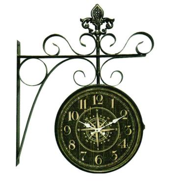 Imagem de Relógio Estação Dupla Face Estrela Retrô Preto Em Metal