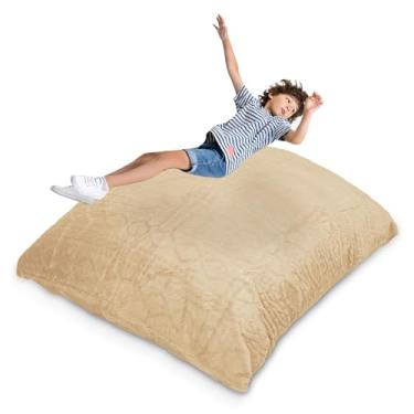 Imagem de Matini Home Crash Pad Special - Almofada sensorial com blocos de espuma de cobertura para crianças e adultos, equipamento de ginástica ideal para pular, brincar ou relaxar - Bege 122 x 152 cm