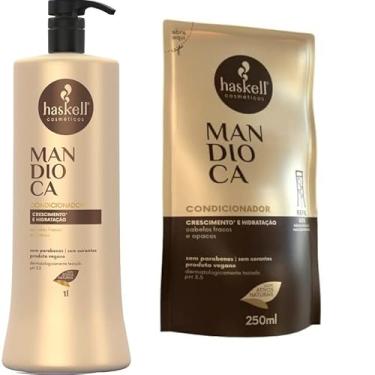 Imagem de Kit Haskell Mandioca Condicionador 1 Litro + 1 Refil Condicionador 250