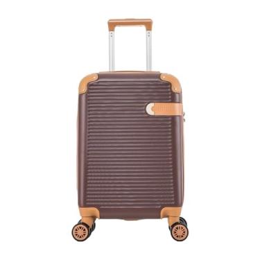 Imagem de Santino Mala de Bordo Rígida - Textura Canelada Distinta, Rodas Duplas Silenciosas 360°, Cadeado com Combinação Numérica | Leveza e Segurança Aprimoradas para Viagens(Bronze, Pequeno)