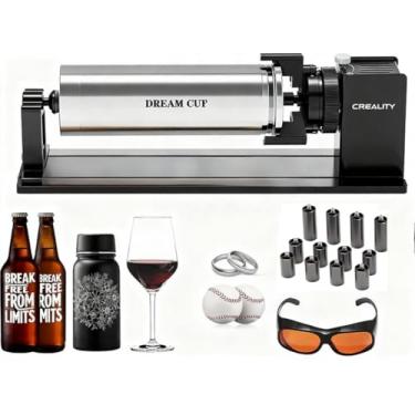 Imagem de SainSmart Kit de rolos rotativos Creality com elevadores para gravador a laser Falcon A1, acessórios de gravação para gravação de objetos cilíndricos, taça de vinho, taco de beisebol, anel
