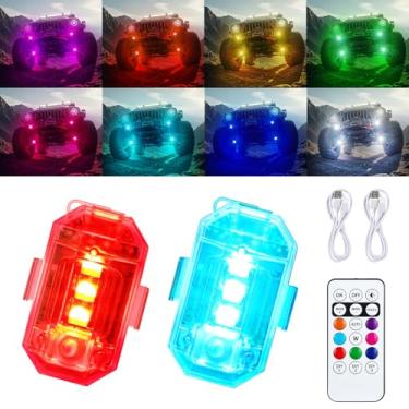 Imagem de Dinfu Luzes Led Anticolisão Sem Fio E Recarregáveis Atualizadas Com Controle Remoto, Iluminação Ultrabrilhante Ajustável Para Motocicletas, Bicicletas, Drones, Scooters Elétricas, Carros, Luz De Seg