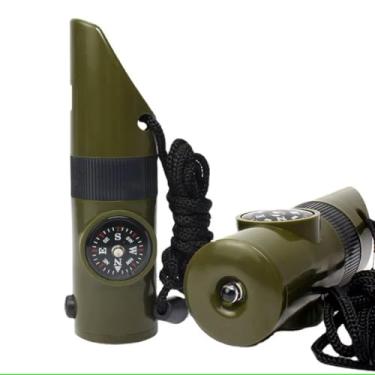 Imagem de Bussola, Bússola Sobrevivência com Apito 7 Função em 1, 9.7×2.8cm