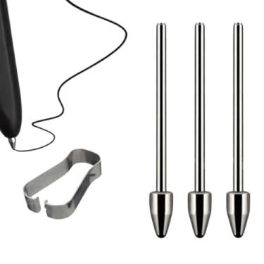 Imagem de Kit 3 Pontas de Metal Compativel Caneta S Pen S6 Lite S7 Fe S8 S9 Fe S10 Fe S21 S22 S23 S24 S25 Com Extrator (Lvtech)