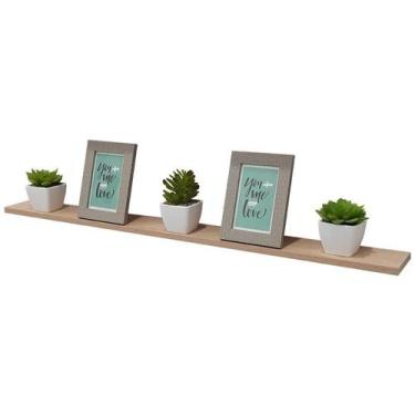 Imagem de Prateleira 80 x 20cm Carvalho Suporte Invisível - Mercado das Pratelei