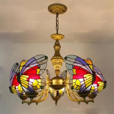 Imagem de Lustre Borboleta de Luxo Contemporâneo com LED, Criatividade Americana, Ideal para Sala de Estar, Restaurante, Quarto, Villa, Hotel, Café, Bar, KTV ou Clube. Luminária Pendente de Vidro Colo