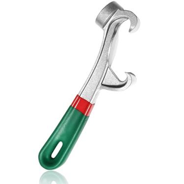 Imagem de Ferramenta abridor de balde de 5 galões, chave removedora de tampa de balde de tinta de alumínio atualizada, abridor de latas de metal de 21 cm com alça de borracha antiderrapante, abridor de balde