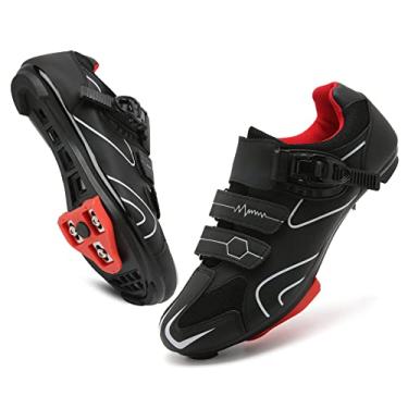 Imagem de Vicogn Tênis de ciclismo masculino feminino compatível com Peloton Indoor Bicycle Pedals Clip in Road Bike Shoes pré-instalado com Look Delta Cleats, Branco, 36/37 BR
