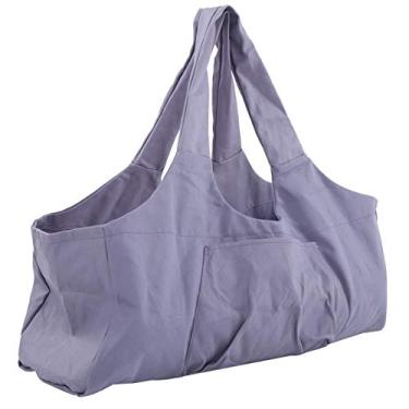 Imagem de Bolsa de Ioga para Mulheres Grandes Telas de Algodão Tote Roxo Leve e Robusto Multifuncional Com Grande Compartimento para Equipamentos