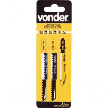 Imagem de Jogo Lamina Serra Tico-tico Encaixe T Com 3 Peças - Vonder