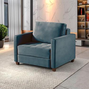 Imagem de Sofá Cama 1 Lugar 100 Solteiro Paris Grafite C/ Castanho