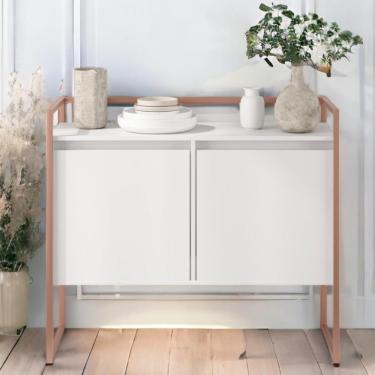 Imagem de Buffet Para Sala Industrial 2 Portas Cantinho Do Café Branco Cobre