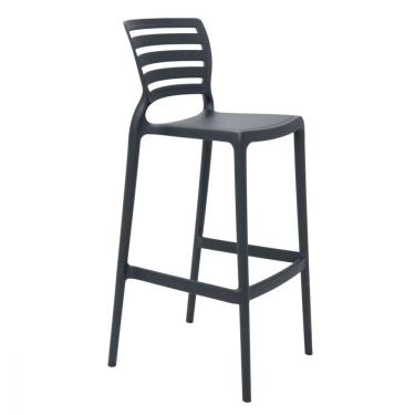 Imagem de Banqueta Bar Grafite Em Polipropileno e Fibra Tramontina