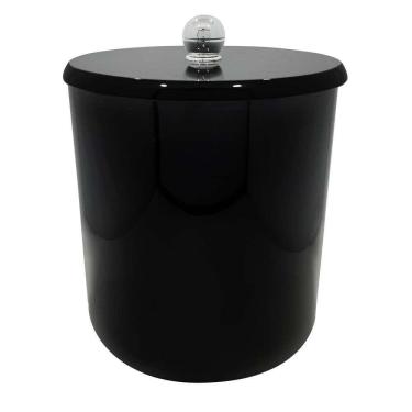 Imagem de Lixeira Para Banheiro Preta Com Tampa Laqueada 6,2l 20x20cm