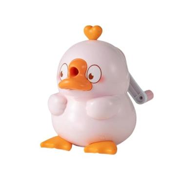 Imagem de GZBABY Apontador de lápis manual, manivela com espessura de ponta ajustável, formato de ganso fofo (rosa)