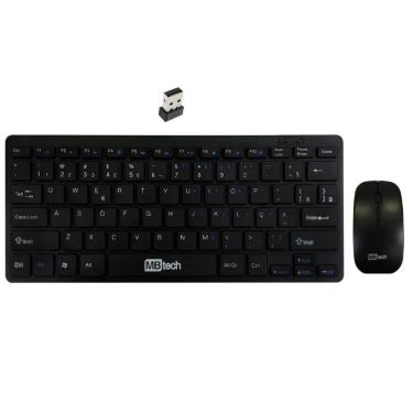 Imagem de Kit Teclado E Mouse Wireless Sem Fio Teclas Slim Wireless - Preto