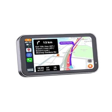 Imagem de GPS Carplay para Motocicleta, IPS Wireless CarPlay e Android Auto/WiFi para Moto, com HD 1080P, Tela Sensível ao Toque à prova D'água de 6,25 Polegadas