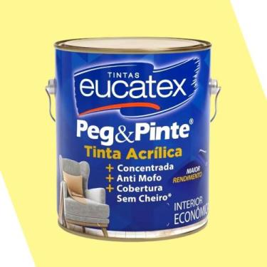 Imagem de Tinta para parede Peg Pinte 3,6L Sem Cheiro Anti Mofo Eucatex, Amarelo