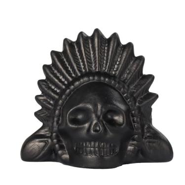 Imagem de Apito da morte asteca – até mais de 125 decibéis, som de grito humano autêntico mais alto para Halloween, dia dos mortos, presentes de mordaça – Ornamento de cerâmica de caveira artesanal (preto)