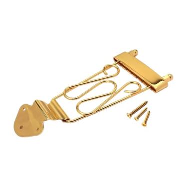 Imagem de MotiveTech Ponte de Cordas para Guitarra Elétrica Jazz Archtop de Alto Desempenho para 6 Cordas Semi-acústicas, Ouro