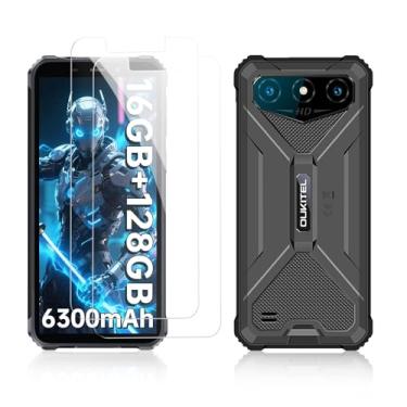 Imagem de KONXISA Pacote com 2 protetores de tela para OUKITEL G3 / G5 protetor de tela de vidro temperado, película protetora transparente HD antiarranhões e sem bolhas