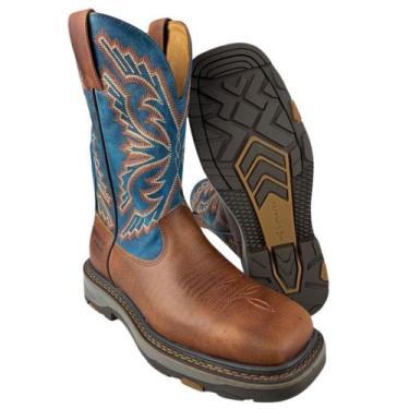 Imagem de Bota Country Texana Masculina Goyazes Original Couro Legítimo Turquesa