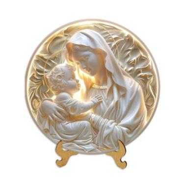 Imagem de Placas Religiosas com apoio de mesa Menino Jesus Sagrada Família Nossa