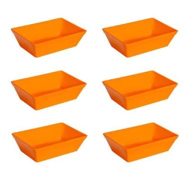 Imagem de Conjunto De Travessa Stillo Vemplast P 2L 6 Peças Laranja