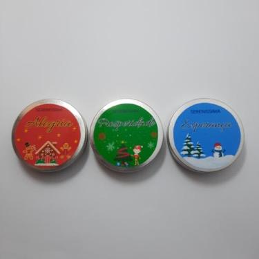 Imagem de Serenissima Kit 3 Velas Aromáticas Natalinas, Cera de Coco Natural, 20g Cada, Aromas Sândalo, Alecrim e Canela, Pavio de Algodão (Sandalo, Alecrim e Canela)
