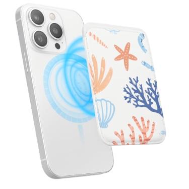 Imagem de Suporte magnético para iPhone, carteira fina de couro PU, capa para cartão, capa traseira para cartão, acessório de telefone fofo