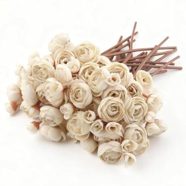 Imagem de Embewhis 24 hastes de flores artificiais de ranúnculo - buquê de ranúnculo de seda sintética 96 flores para decorações de casamento, decoração de casa, arranjos de férias e centros de mesa grandes