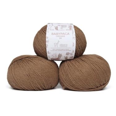 Imagem de Origins - Conjunto de 3 novelos de lã de alpaca 100% bebê (150 gramas) Peso DK feito no Peru Cores naturais (não tingidas), macio celestial, perfeito para tricô e crochê (solo sagrado, origens 3