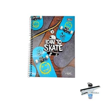 Imagem de Kit Caderno Universitário Capa Dura Vibe Masculino 20 Matérias + Caneta Esferográfica Spiro + Grampeador Alicate HP45