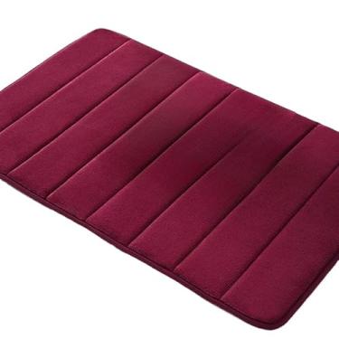 Imagem de Kit 2 Tapete de Banheiro Antiderrapante Soft Macio Luxo 60x40(LISTRAS VINHO)