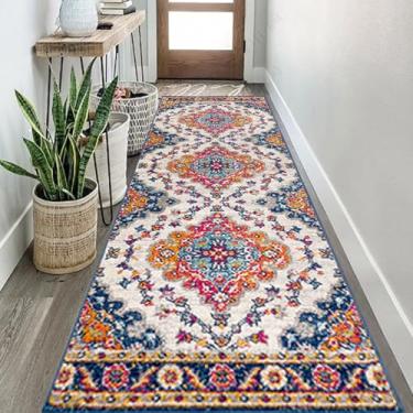 Imagem de HGTRH Tapete de corredor antiderrapante por metro, tapete de entrada para casa exterior grande, tapetes de área lavável macio geométrico para corredor, sala de estar, quarto, cozinha, lavandaria e 50