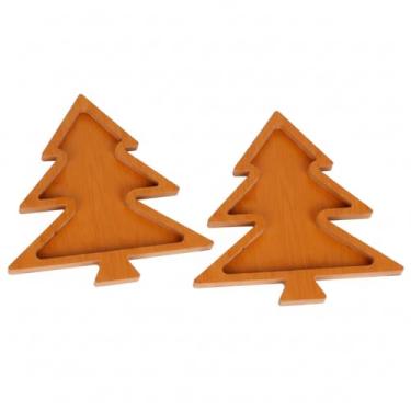 Imagem de Kit 2 Petisqueiras em MDF Árvore de Natal 21x21cm – Madeira – Decoração Natalina – Para Ceia, Petiscos e Confraternizações