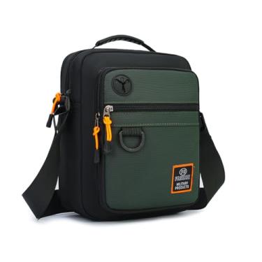 Imagem de Bolsa tiracolo masculina pequena carteira carteiro bolsa tiracolo bolsa de ombro bolsa de ombro bolsa de cinto, Verde, Verde