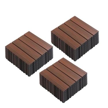 Imagem de Azulejos de deck compostos, tapetes interligados com resistente ao desgaste antiderrapante para terraço terraço varanda 30 cm x 30 cm C8 30 peças