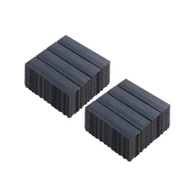 Imagem de Telhas de deck compostas, tapetes interligados com resistente ao desgaste antiderrapante para terraço terraço varanda 30 x 30 cm C6 20 peças