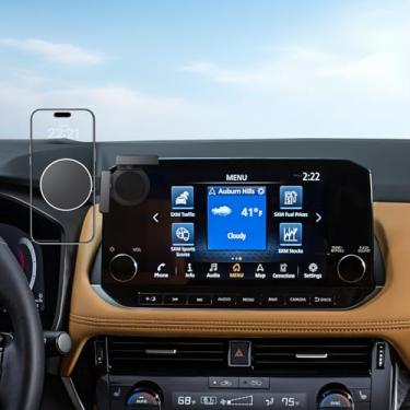 Imagem de LANTU Suporte magnético ajustável de 360° para tela 2019-2025 N issan Altima/2021-2025 Rogue/2020-2025 Sentra 2019-2025, compatível com tela para suporte magnético de telefone MagSafe para painel de