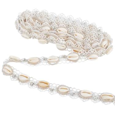 Imagem de PH PandaHall 2 jardas com franja frisada fita de costura branca strass flor decorativa acabamento borda enfeite aplique de costura para roupas, vestido, chapéu, decoração de noiva, artesanato, 1,9 cm