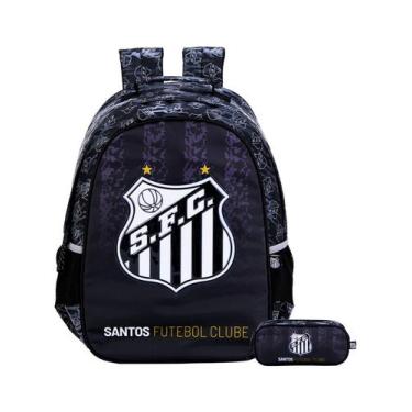 Imagem de Kit Escolar Time Santos SFC Mochila Costas + Estojo Duplo - Xeryus