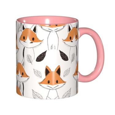 Imagem de Zeraoke Muitas raposas imprimem canecas de café criativas, personalizadas, presente para a família, tamanho de 325 ml, unissex