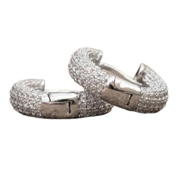 Imagem de Brincos de noiva delicados e elegantes brilhantes de zircônia cúbica para mulheres, joias de casamento requintadas, presente para ela, One Size, Cobre, Zircônia cúbica