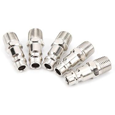 Imagem de Conector de ferramenta pneumática de 5 peças, acessórios de compressor de ar industrial de plugue europeu, feito de liga de aço com superfície lisa, alta resistência e desgaste, boa vedação