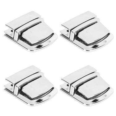 Imagem de Acouto 4 Peças de Trava de Bolsa Prateada – Fechos de Metal, Artesanato de Bolsa, Fivela de Trava de Polegar, Ideais, Pastas, de Ombro e Muito Mais