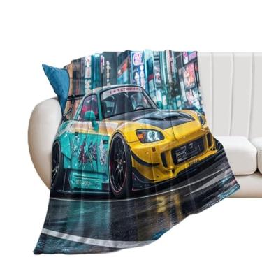 Imagem de HouLaiZhe Cobertor Super Macio Flanela Modificado Carro Esportivo JDM S2000 Cobertores Leves de Refrigeração para Sofá-Cama Cadeira Sofá Carro Viagem ao Ar Livre Leve Quente 152 cm x 203 cm