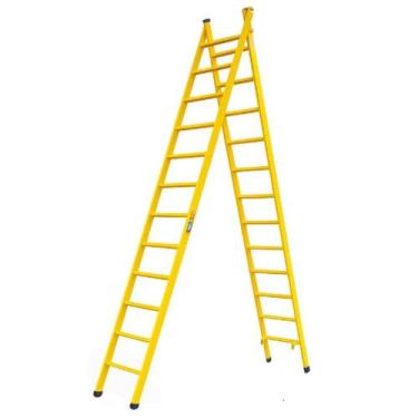 Imagem de Escada Extensiva 12/24 Degraus 6,32 metros Multifuncional 3 em 1 em Aç