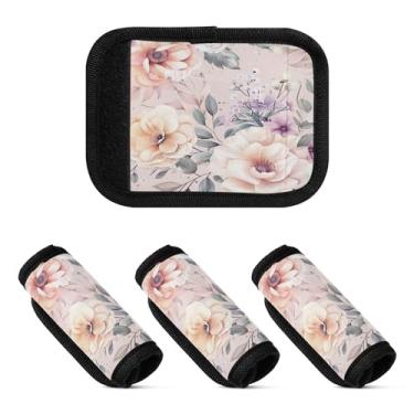 Imagem de Qilmy Beautiful Peonies Bagagem Handle Wrap Pacote 2 Identificadores de Bagagem Tag Comfort Handle Grips Capa para Carrinho de Viagem Bolsa Mala Avião Acessórios de Viagem 854