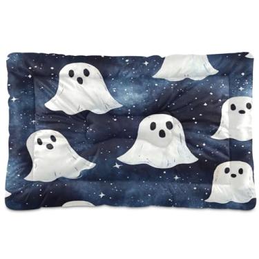 Imagem de Wassud Cama de cachorro Cute Ghosts Cama para cães pequenos, tapete lavável para animais de estimação, cama de gato para dormir, viagens, 45 x 61 cm